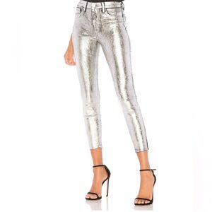 L’Agence Silver Foil Skinny Jeans Stretchy  28